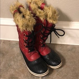 Sorel Red Waterproof Boots Sz 8